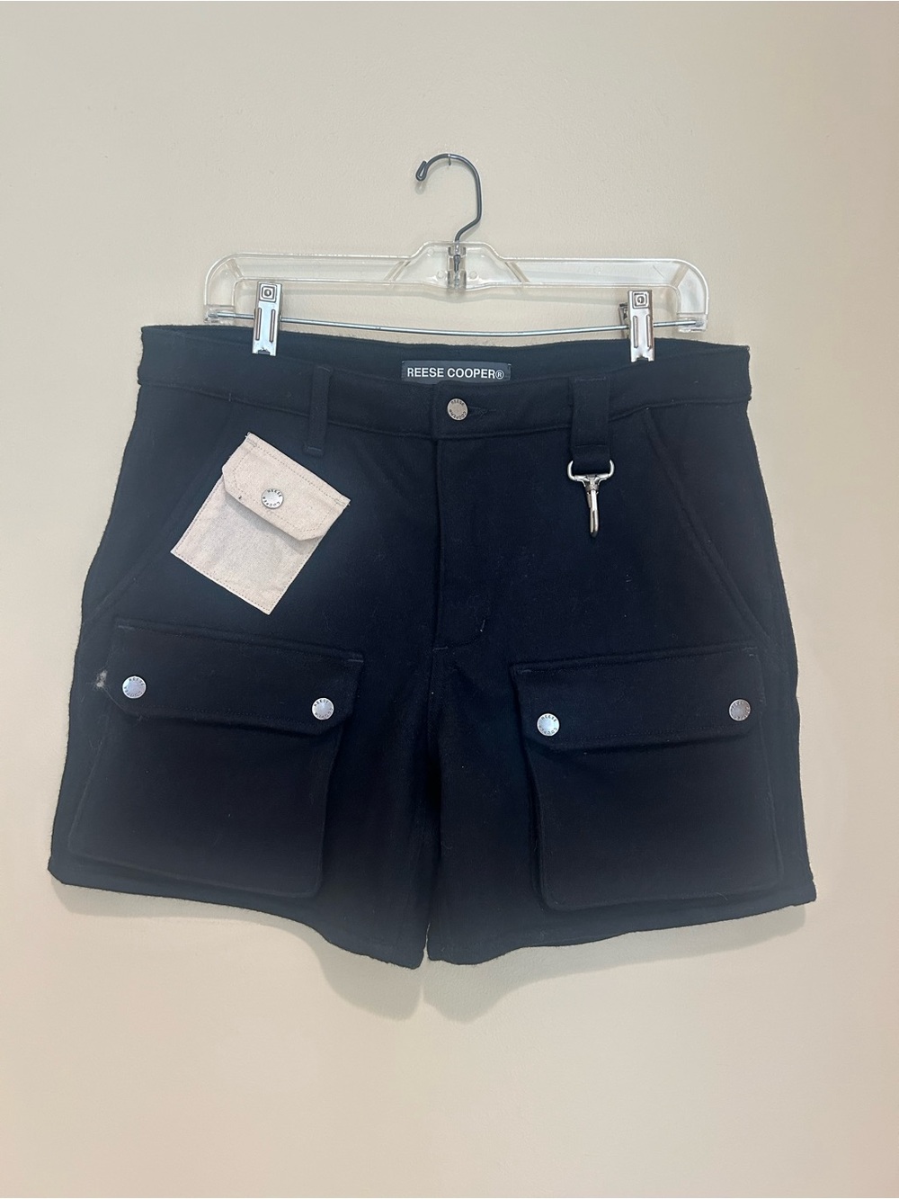 Reese Cooper RCI Reserve Wool Cargo Shorts Navy Size 36 Heavyweight Utility